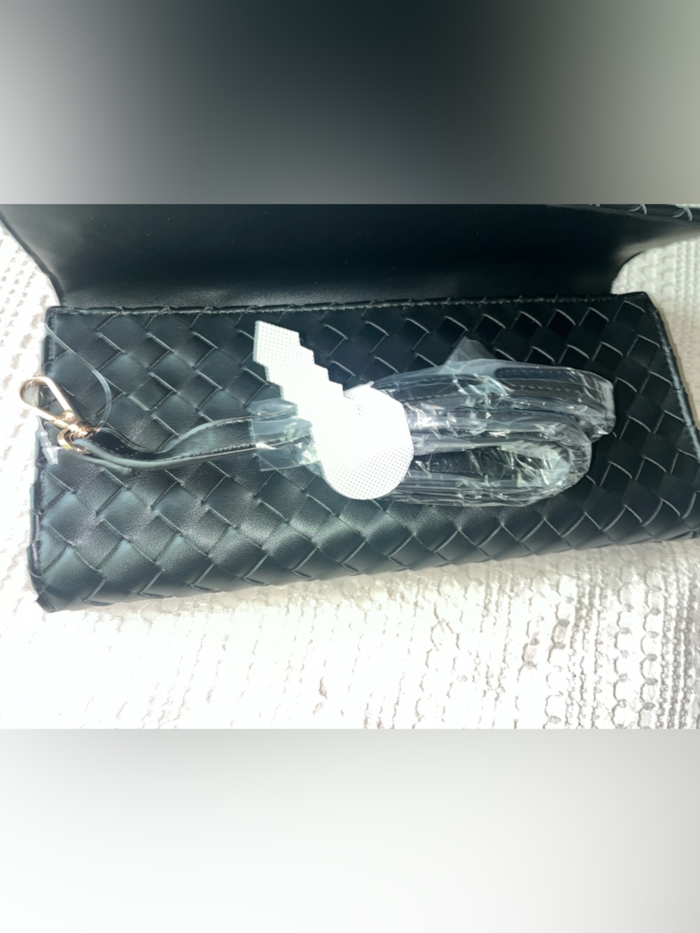 Bethany Black Top Handle Woven Clutch/crossbody Urban Expressions - Picture 5 of 10